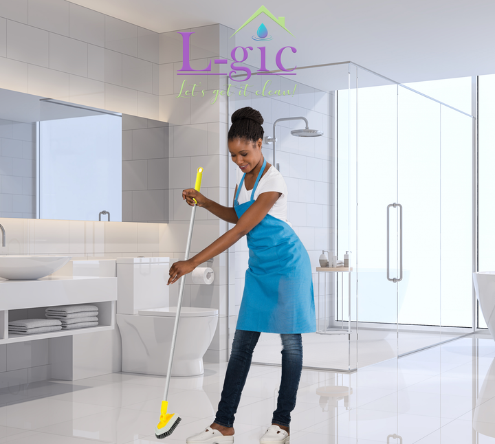 L-GIC Extendable Bathroom Cleaning Pole Brush